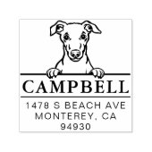 Leuke Whippet Custom Dog Address Stamp Zelfinktende Stempel (Design)
