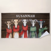 Leuke Whippets en Grehyounds Honden in Sjaals Strandlaken (Voorkant)