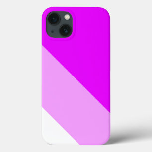 Leuke Wide Tropical Roze Wit Slant Racing Stripes iPhone 13 Hoesje