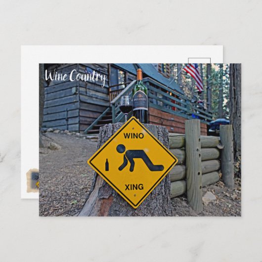 Leuke wijnland wijnliefhebber kruising ansichtkaar briefkaart (Voorkant / Achterkant)