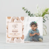 Leuke Wild & Onederful 1e Verjaardag Foto Kaart (Staand voorkant)