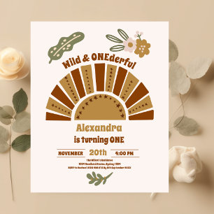 Leuke Wild & Onederful 1e Verjaardag Kaart