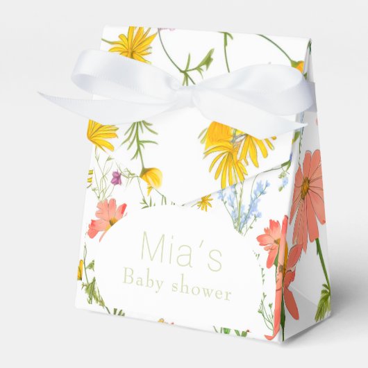 Leuke wilde bloemen Baby shower Bedankdoosjes (Voorkant Zijde)