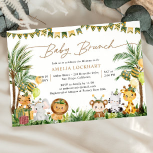 Leuke Wilde Dieren Safari Baby Brunch Kaart