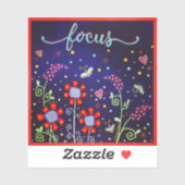Leuke Wildflower Leuke libellen Focus Een Woord Sticker (Vel)