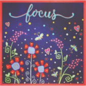 Leuke Wildflower Leuke libellen Focus Een Woord Sticker (Voorkant)