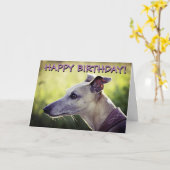 Leuke windhond aangepaste groetenkaart kaart (Gele Bloem)