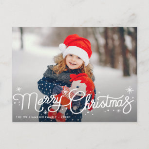 Leuke winter familie kerstkaart briefkaart