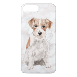 Leuke Wired-Haired Jack Russel Terrier waterverven iPhone 8 Plus / 7 Plus Hoesje