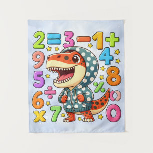 Leuke wiskunde dinosaurus nummers poster voor kind wandkleed