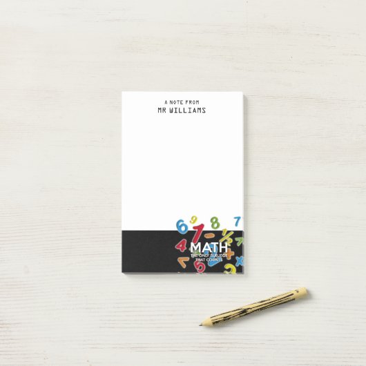 Leuke Wiskunde het enige onderwerp dat telt Post-it® Notes (Op bureau)