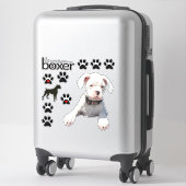 Leuke witte bokser hondenauto Stickers (Koffer)