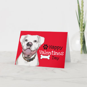Leuke Witte Boxer Hond Valentijn Bedankkaart