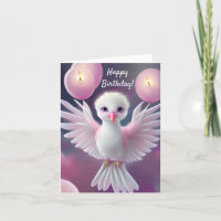 Leuke Witte en Roze Baby Vogel Verjaardag