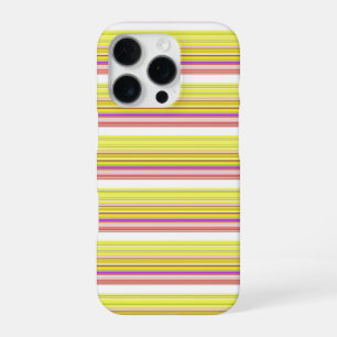Leuke witte gele strepen iPhone 16 pro hoesje