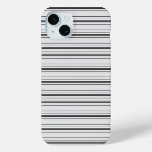 Leuke witte grijze strepen iPhone 15 mini hoesje