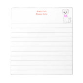 Leuke witte kat gevoerd notitieblok (Voorkant)