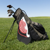 Leuke witte kat met garen bal golfhanddoek (Groen)