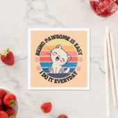 Leuke witte Kawaii kat Servet (Insitu)