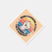Leuke witte Kawaii kat Servet (Hoek)