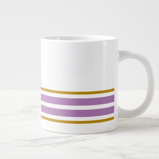 Leuke witte lavendel bottom edge racing strepen extra grote beker (Rechts)