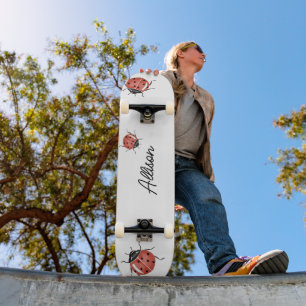 Leuke witte lieveheersbeestje skateboard