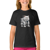 Leuke witte Perzische robot kids T-shirt