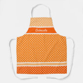 Leuke  Witte Polka Dots Zomer Sinaasappel Schort (Voorkant)