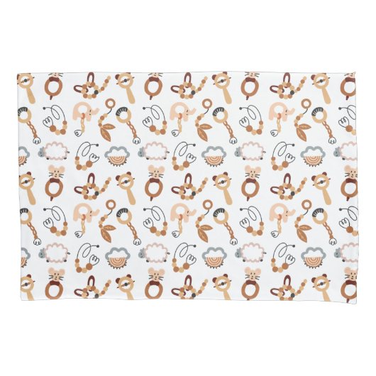 Leuke witte Speelgoed Boho patroonillustratie Kussensloop (Voorkant)
