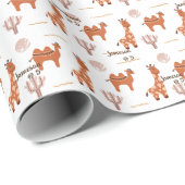 Leuke witte Speelgoed Dierlijke Cactus Camel Llama Cadeaupapier (Rol Hoek)