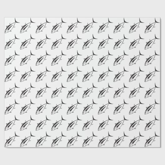 Leuke witte tonijn in zwart en wit cadeaupapier (Vlak)