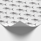 Leuke witte tonijn in zwart en wit cadeaupapier (Hoek)