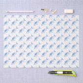 Leuke witte tonijn Vis in Egeïsche Blauw en Wit Tissuepapier (Craft)