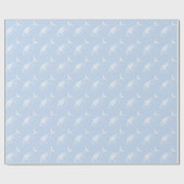 Leuke witte tonijn vis in wit op pastel blauw cadeaupapier (Vlak)