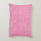 Leuke witte wilde bloemen patroon roze accent kussen (Achterkant (Verticaal))