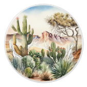 Leuke woestijn cactus liefhebbers keramische knop (Voorkant)