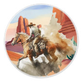 Leuke woestijn cactus paardrijden cowboy keramische knop (Voorkant)