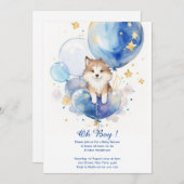 Leuke Wolf Baby shower Theme Kaart (Voorkant / Achterkant)