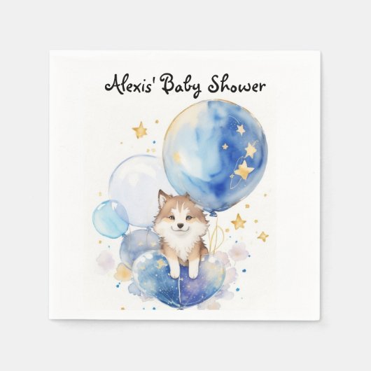 Leuke Wolf Baby shower Theme Servet (Voorkant)