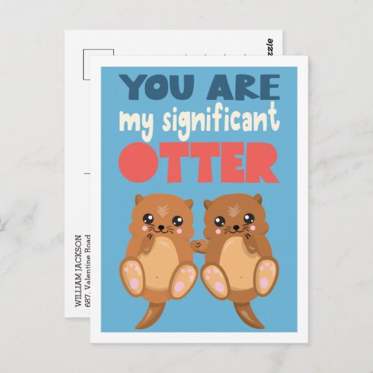Leuke woordpunch Jij bent mijn significante otter Briefkaart (Voorkant / Achterkant)