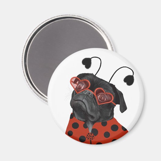 Leuke woordspeling Little Love Pug Magneet (Voorkant / Achterkant)