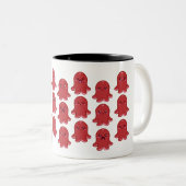 Leuke worstgezichten tweekleurige koffiemok (Voorkant rechts)