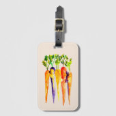 Leuke wortelen waterverf kunst bagagelabel (Voorkant (verticaal))