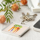 Leuke wortelen waterverf kunst sleutelhanger (Zijkant)