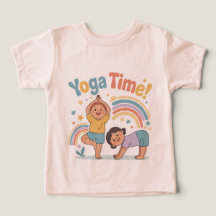 Leuke yogahouding actieve spel kids tee