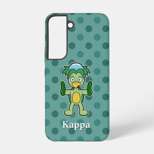 Leuke Yokai Kappa met komkommers Samsung Galaxy Hoesje (Achterkant)