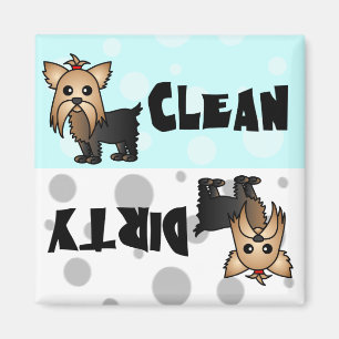 Leuke Yorkie Clean / Vuile Vaatwasser Magnet Magneet