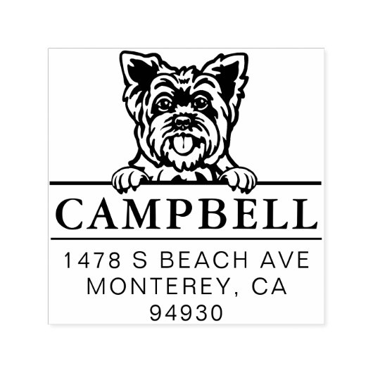 Leuke Yorkshire Custom Dog Adres Stamp Zelfinktende Stempel (Design)