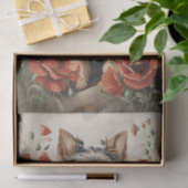 Leuke Yorkshire Terrier Botanische rode papaver Tissuepapier (Geschenk)
