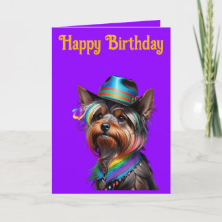 Leuke Yorkshire Terrier Dragen een Pet Kaart